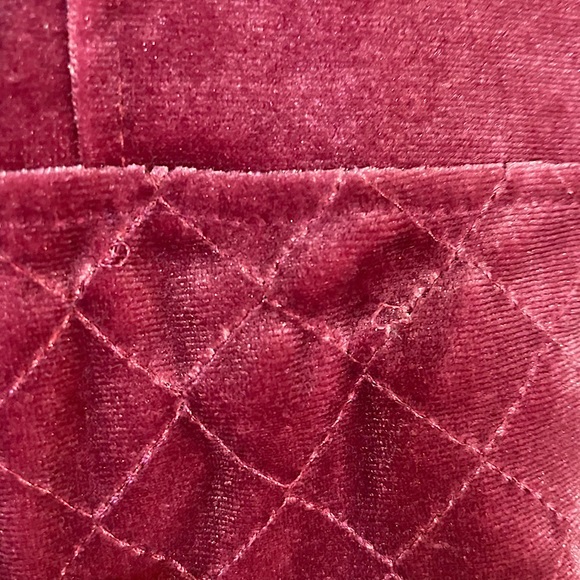 Little Lass Burgundy Velvet Zip Up Jacket with Faux Fur Trim Little Size 5 - Picture 5 of 6